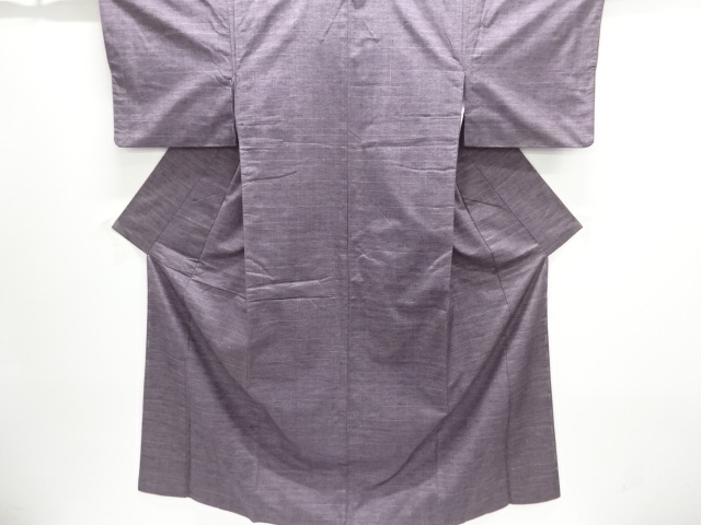 乱れ格子織り出し手織り紬着物